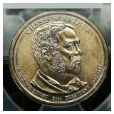 2012 D Arthur $1 MS67 ANACS First Day of Issue