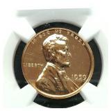 1959 PENNY 1C PF67RD NGC