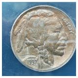 1937 Buffalo Nickel 5C VF25 ANACS