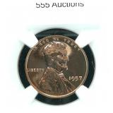 1957 PENNY 1C PF67RD NGC