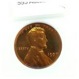 1957 PENNY 1C PR66 CAMEO PCI