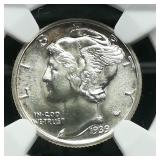 1939 MERCURY DIME 10C MS66 NGC