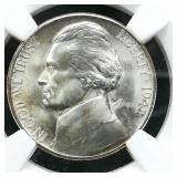 1942 S Jefferson Nickel 5C MS66 NGC