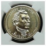 2008 D Monroe $1 BU NGC First Day of Issue