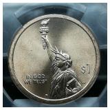 2018 P Sacagawea $1 MS67 ANACS A first strike coin