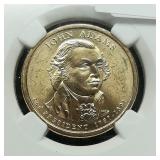 2007 D John Adams $1 BU NGC