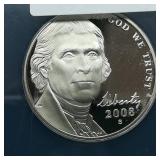 2008 S Jefferson Nickel 5C PR70 DCAM ANACS 1ST DAY