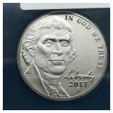 2017 S Jefferson Nickel Jefferson Nickel EU70 ANAC