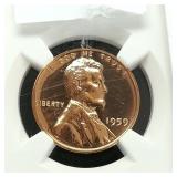 1959 PENNY 1C PF67RD NGC