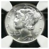 1945 S MERCURY DIME 10C MS66 NGC