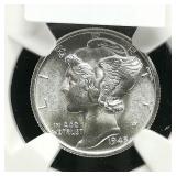 1945 S MERCURY DIME 10C MS66 NGC