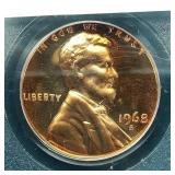 1968 S PENNY 1C PR68RD CAMEO PCGS