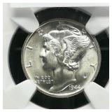 1944 MERCURY DIME 10C MS65 NGC