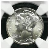 1944 D MERCURY DIME 10C MS66FB NGC