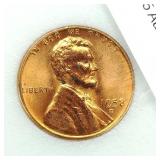1958 D PENNY 1C FULL RED MS69 INB
