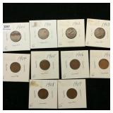 (10) 1900-1908 Indian Head Pennies 1c