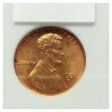 1981 D PENNY 1C MS70 SGS