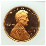 1981 S ULTA CAMEO PENNY 1C PF68RD NGS