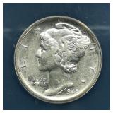 1945 S MERCURY DIME 10c AU50 ANACS Micro S