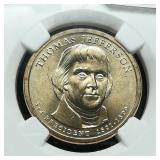 2007 P Jefferson $1 BU NGC First Day of Issue
