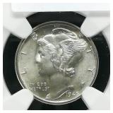 1945 D MERCURY DIME 10C MS66 NGC