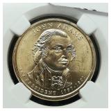 2007 P John Adams $1 MS65 NGC First Day of Issue