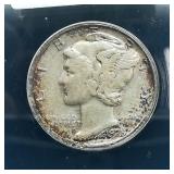 1928 D MERCURY DIME 10C VF30 ANACS