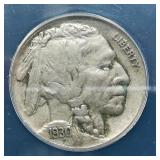 1930 S Buffalo Nickel 5C AU50 ANACS