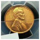 1938 PENNY 1C MS65RD PCGS