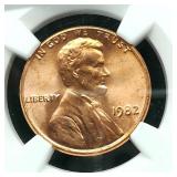 1982 LG DATE BRONZE PENNY 1C MS66RD NGC