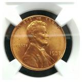 1958 PENNY 1C MS65RD NGC