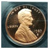 1987 S PENNY 1C PR69 DCAM PCGS