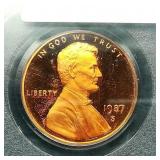 1987 S PENNY 1C PR69 DCAM PCGS