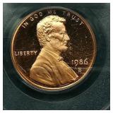 1986 S DCAM PENNY 1C PR69RD PCGS