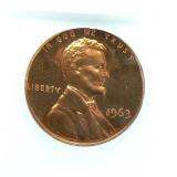 1963 PENNY 1C PR68 CAMEO PCI