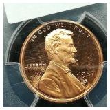 1987 S PENNY 1C PR69RD DCAM PCGS