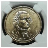 2007 P John Adams $1 BU NGC First Day of Issue