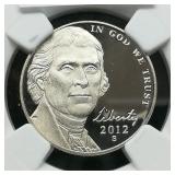 2012 S Jefferson Nickel 5C PF70 ULTRA CAMEO NGC