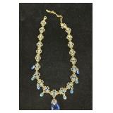 Rhinestone Teardrop Bead Necklace