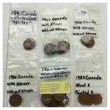 (6) Small Bags of Canadian Pennies