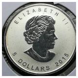 2015 Canada $5 Silver Maple Leaf 1 t oz.