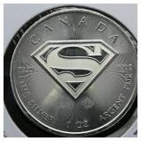 2016 Canada $5 Silver Superman 1 t oz.