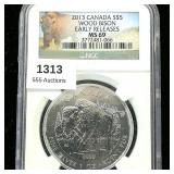 2013 CANADA $5 MS69 NGC WOOD BISON EARLY RELEASE