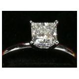 14kt Gold 1 Ct Princess Cut Lab Diamond Ring