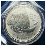 2013 ROYAL CANADIAN MINT $20 SILVER COIN WHALE