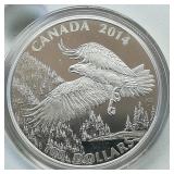 2014 CANADA $100 SILVER COIN BALD EAGLE