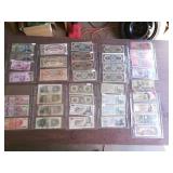 (10) Ten Double Sided Filled Sheets Mexican Bills