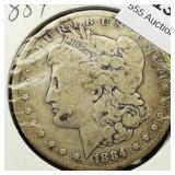 1884 Morgan Silver Dollar $1