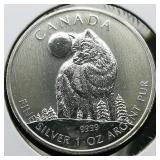 2011 Canada $5 Silver Wolf 1.11 oz.