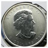 2011 Canada $5 Silver Coin Maple Leaf 1 t oz.